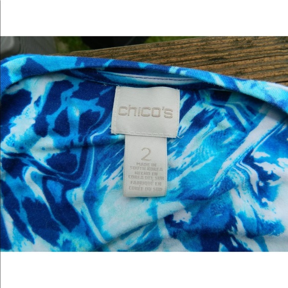 Chico’s beautiful blues top, Size 2 - Picture 4 of 6